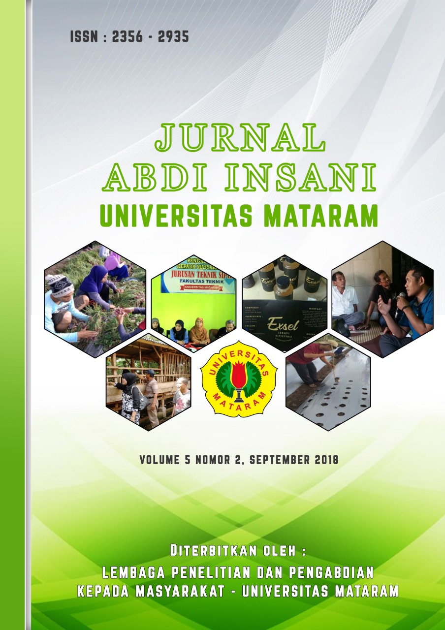 					View Vol. 5 No. 2 (2018): Jurnal Abdi Insani Universitas Mataram
				